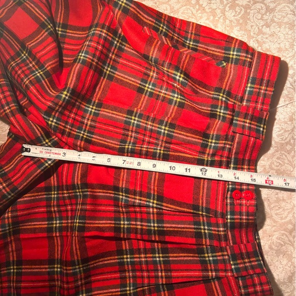 Giorgio Sant’Angelo~ new ~ Red Plaid Wool High Waist Wide Leg Shorts size 10-12* - Picture 13 of 15